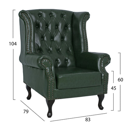ARMCHAIR-BERGERE T. CHESTERFIELD POLINA PU CYPRESS 83x79x104
