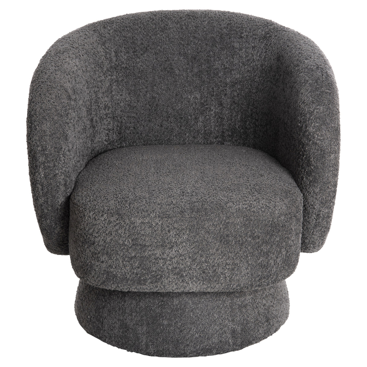 KARLEN SWIVEL ARMCHAIR GREY BOUCLE FABRIC 78x81x77