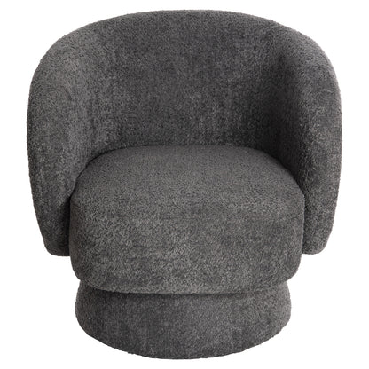 KARLEN SWIVEL ARMCHAIR GREY BOUCLE FABRIC 78x81x77