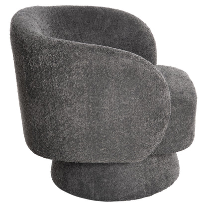 KARLEN SWIVEL ARMCHAIR GREY BOUCLE FABRIC 78x81x77