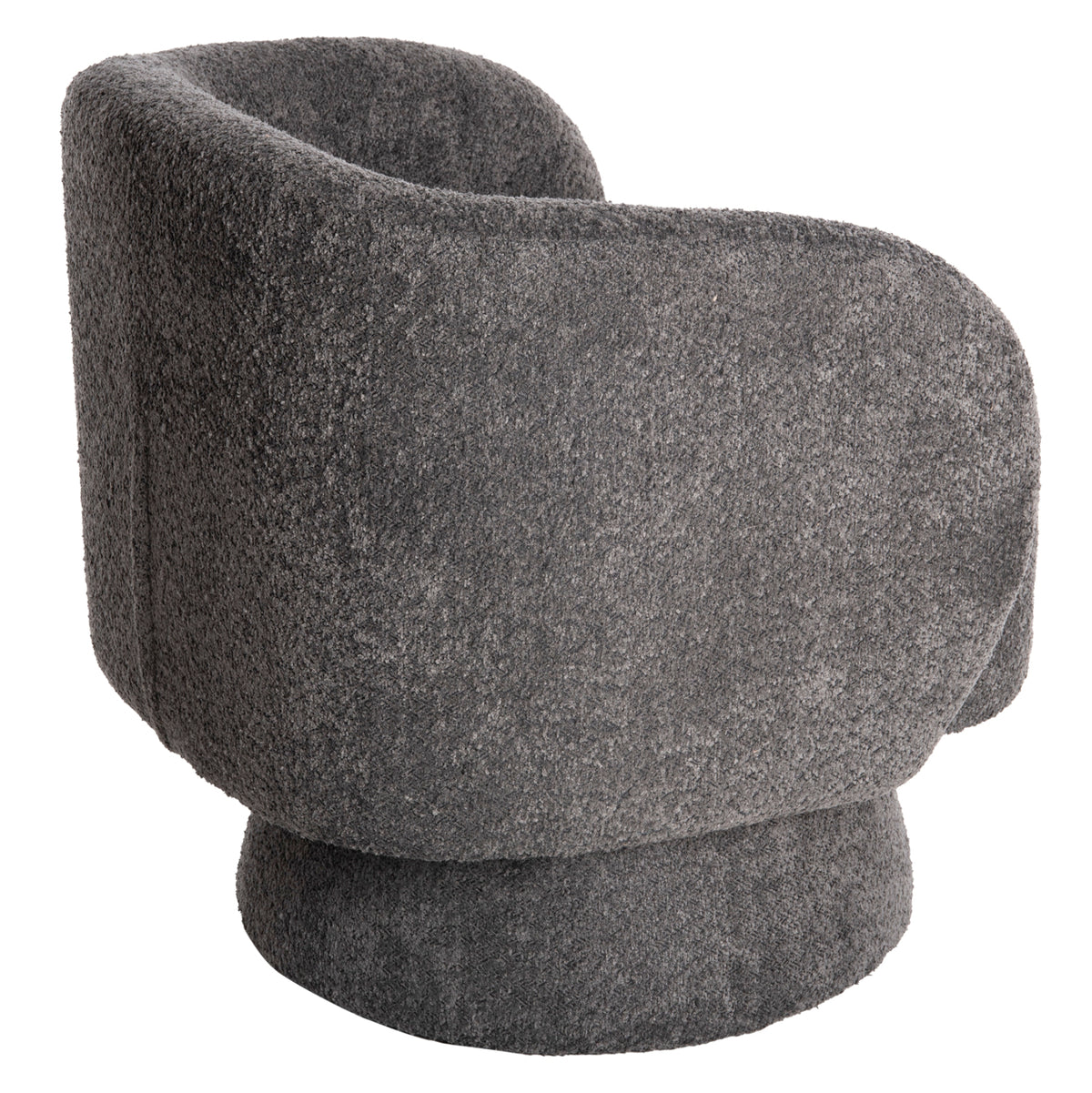KARLEN SWIVEL ARMCHAIR GREY BOUCLE FABRIC 78x81x77