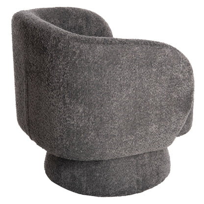 KARLEN SWIVEL ARMCHAIR GREY BOUCLE FABRIC 78x81x77