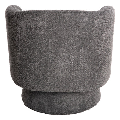 KARLEN SWIVEL ARMCHAIR GREY BOUCLE FABRIC 78x81x77