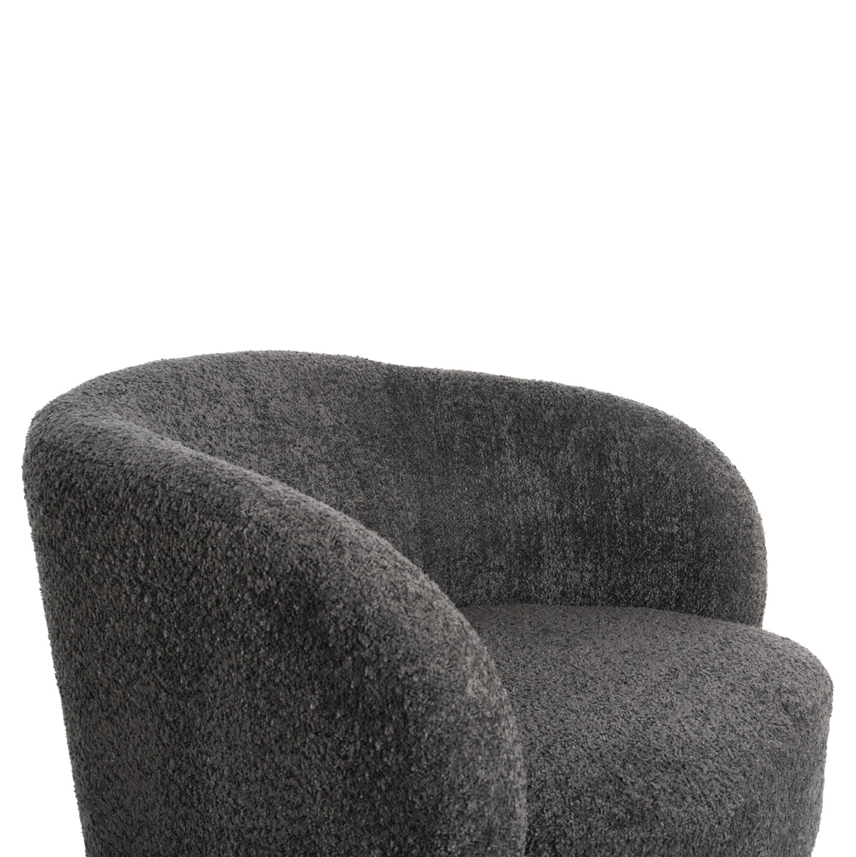 KARLEN SWIVEL ARMCHAIR GREY BOUCLE FABRIC 78x81x77