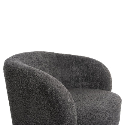 KARLEN SWIVEL ARMCHAIR GREY BOUCLE FABRIC 78x81x77