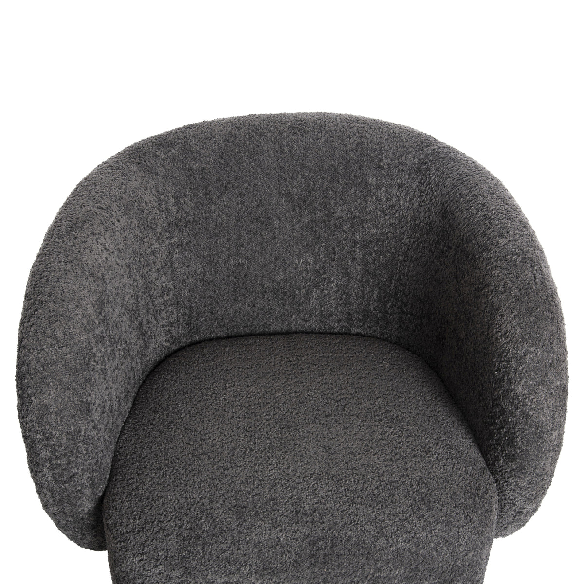 KARLEN SWIVEL ARMCHAIR GREY BOUCLE FABRIC 78x81x77