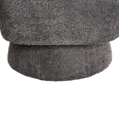 KARLEN SWIVEL ARMCHAIR GREY BOUCLE FABRIC 78x81x77