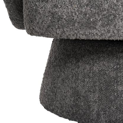 KARLEN SWIVEL ARMCHAIR GREY BOUCLE FABRIC 78x81x77