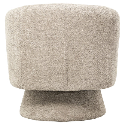 KARLEN SWIVEL ARMCHAIR BEIGE BOUCLE FABRIC 78x81x77