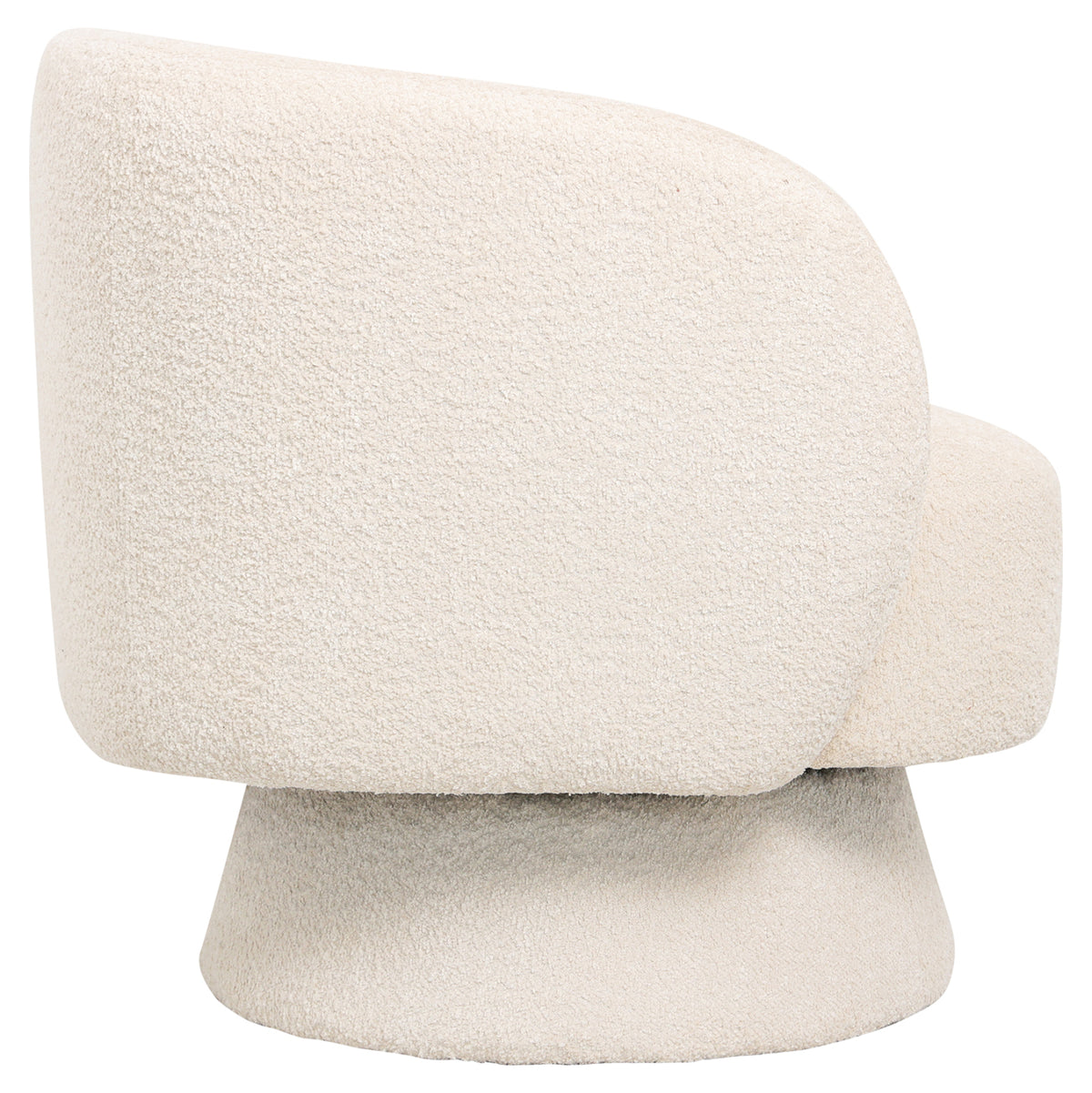 KARLEN SWIVEL ARMCHAIR ECRU BOUCLE FABRIC 78x81x77