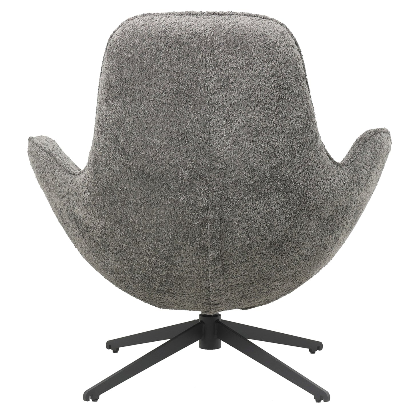 SWIVEL ARMCHAIR BRYNN GREY BOUCLE BLACK METAL BASE 86x76x87