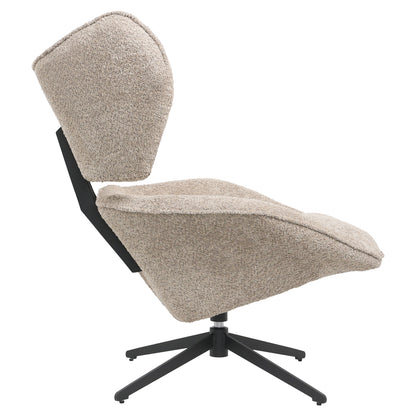 BRYLL SWIVEL ARMCHAIR BEIGE BOUCLE BLACK BASE 86x90x97