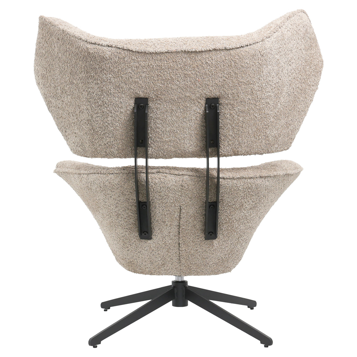 BRYLL SWIVEL ARMCHAIR BEIGE BOUCLE BLACK BASE 86x90x97