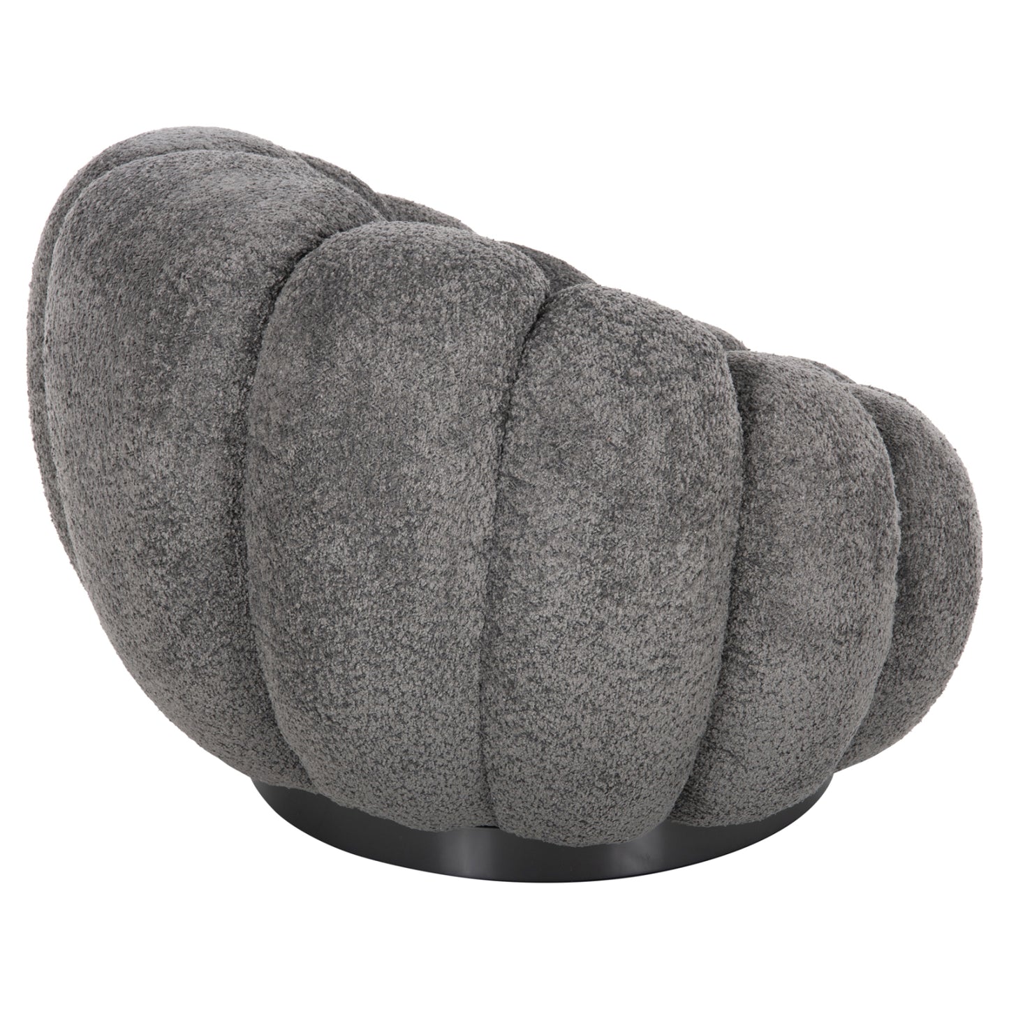 SWIVEL ARMCHAIR GRYMM GREY BOUCLE BLACK METAL BASE 95x92x68