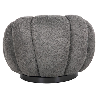 SWIVEL ARMCHAIR GRYMM GREY BOUCLE BLACK METAL BASE 95x92x68