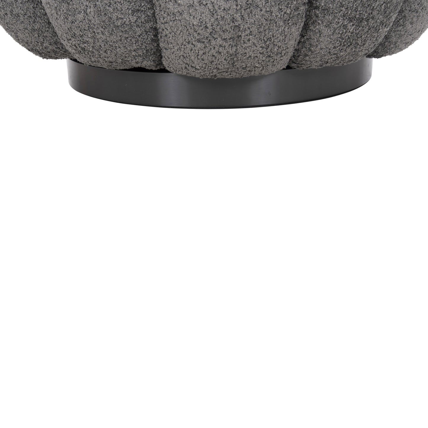 SWIVEL ARMCHAIR GRYMM GREY BOUCLE BLACK METAL BASE 95x92x68