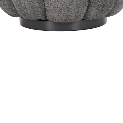 SWIVEL ARMCHAIR GRYMM GREY BOUCLE BLACK METAL BASE 95x92x68