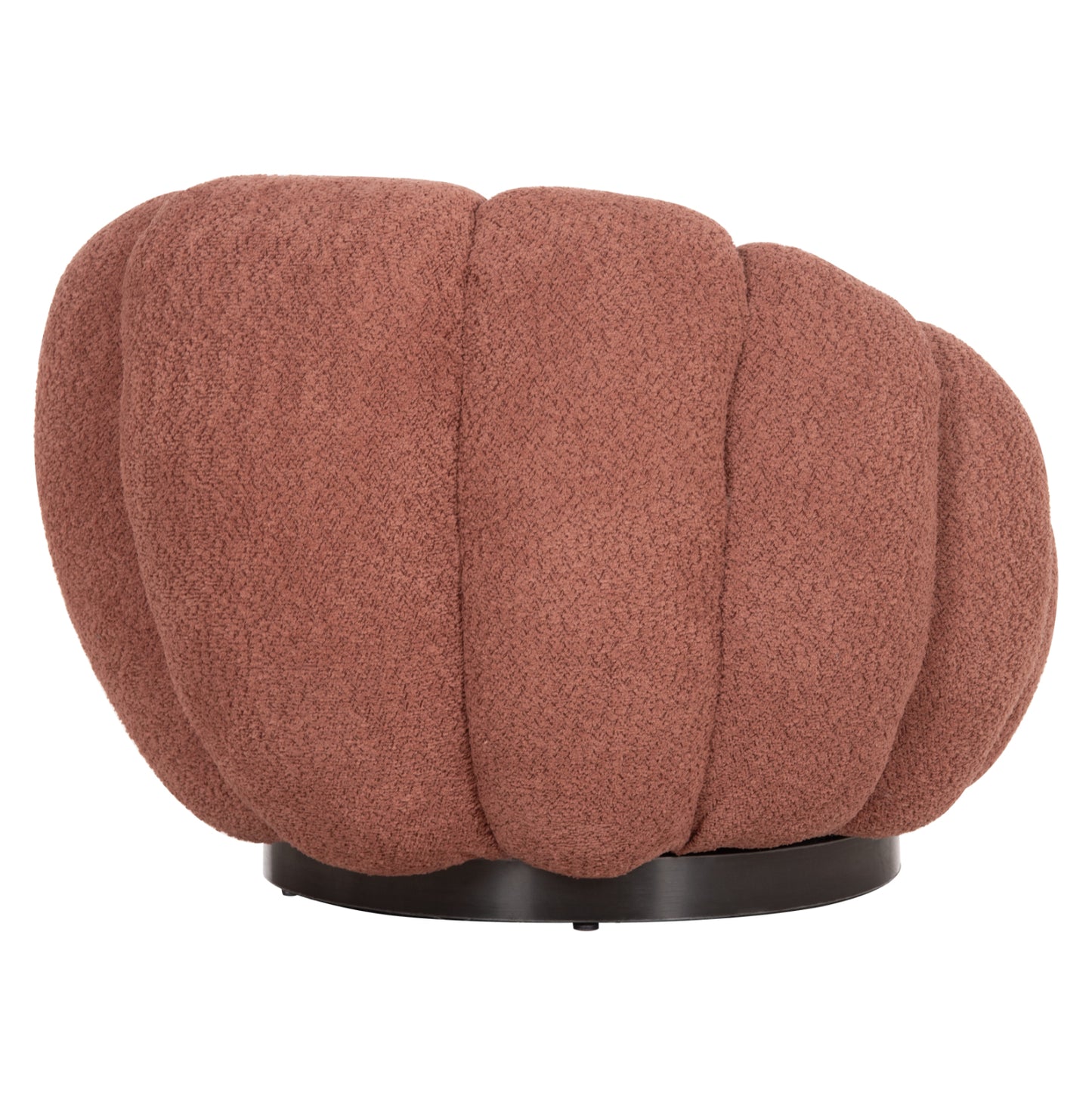 SWIVEL ARMCHAIR GRYMM PINK BOUCLE BLACK METAL BASE 95x92x68