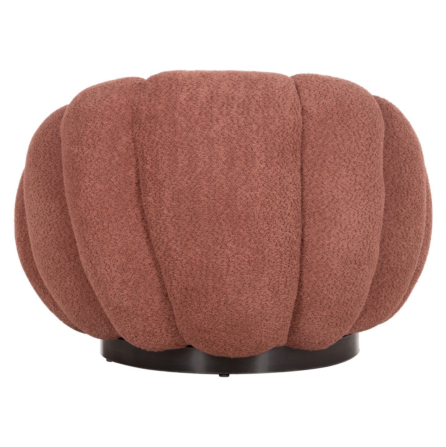 SWIVEL ARMCHAIR GRYMM PINK BOUCLE BLACK METAL BASE 95x92x68