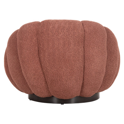SWIVEL ARMCHAIR GRYMM PINK BOUCLE BLACK METAL BASE 95x92x68