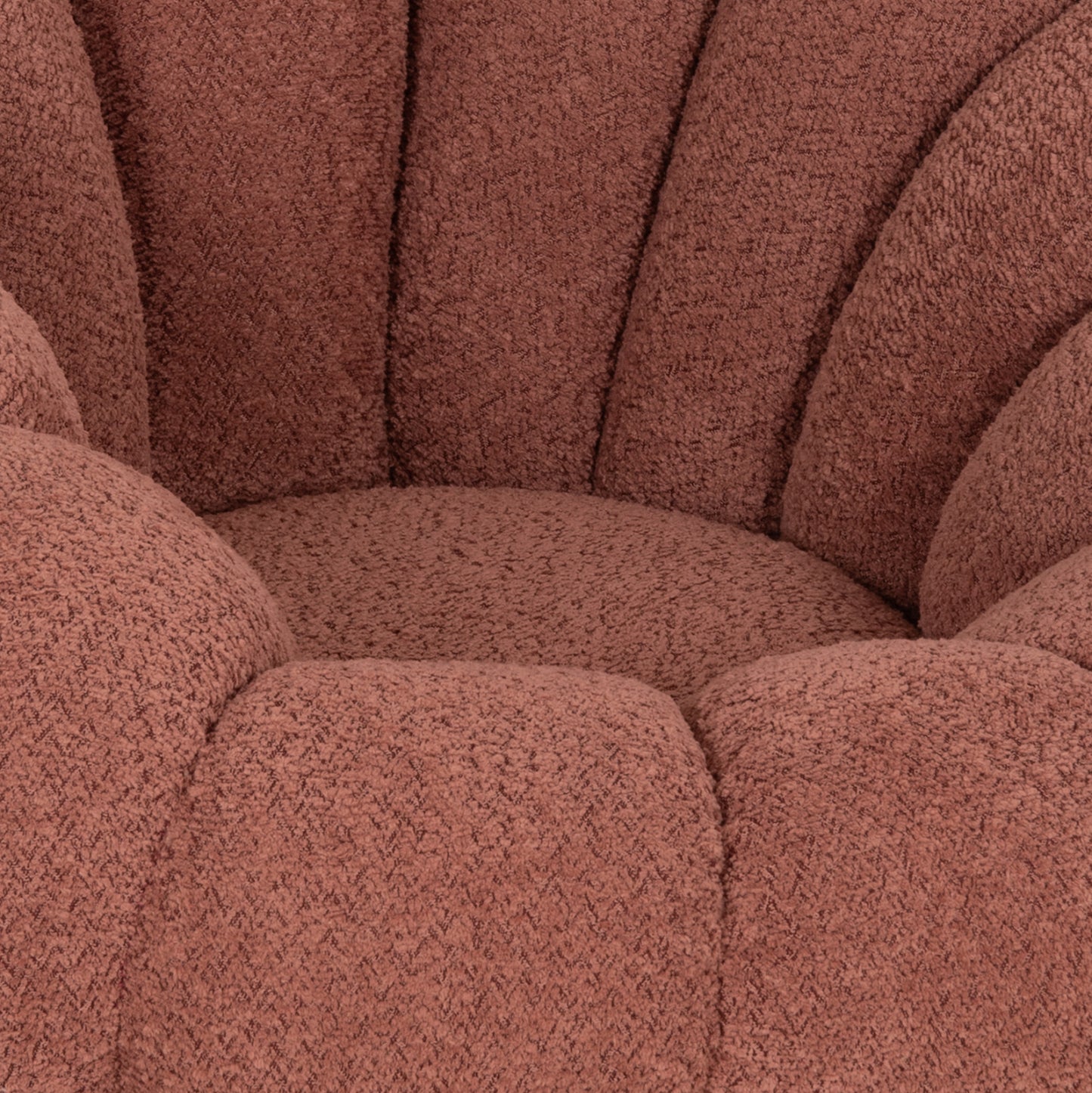 SWIVEL ARMCHAIR GRYMM PINK BOUCLE BLACK METAL BASE 95x92x68