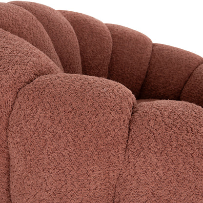 SWIVEL ARMCHAIR GRYMM PINK BOUCLE BLACK METAL BASE 95x92x68