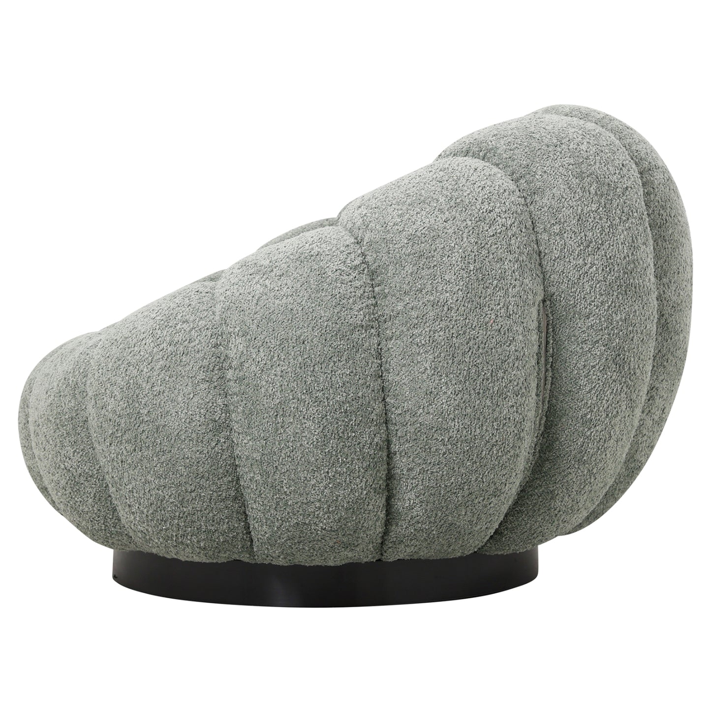 GRYMM SWIVEL ARMCHAIR PISTACHIO BOUCLE BLACK METAL BASE 95x92x68