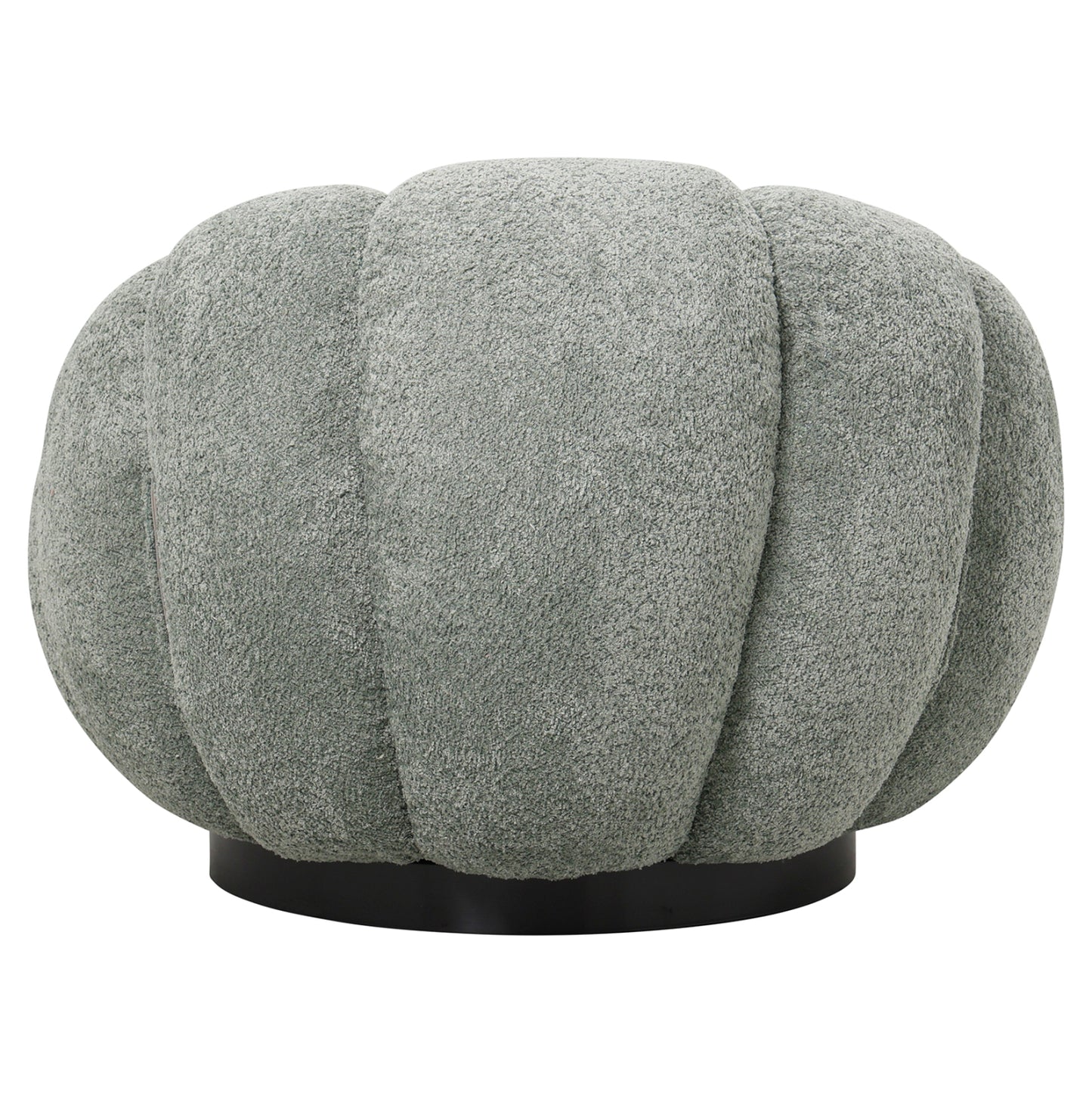 GRYMM SWIVEL ARMCHAIR PISTACHIO BOUCLE BLACK METAL BASE 95x92x68