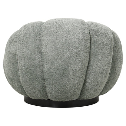 GRYMM SWIVEL ARMCHAIR PISTACHIO BOUCLE BLACK METAL BASE 95x92x68