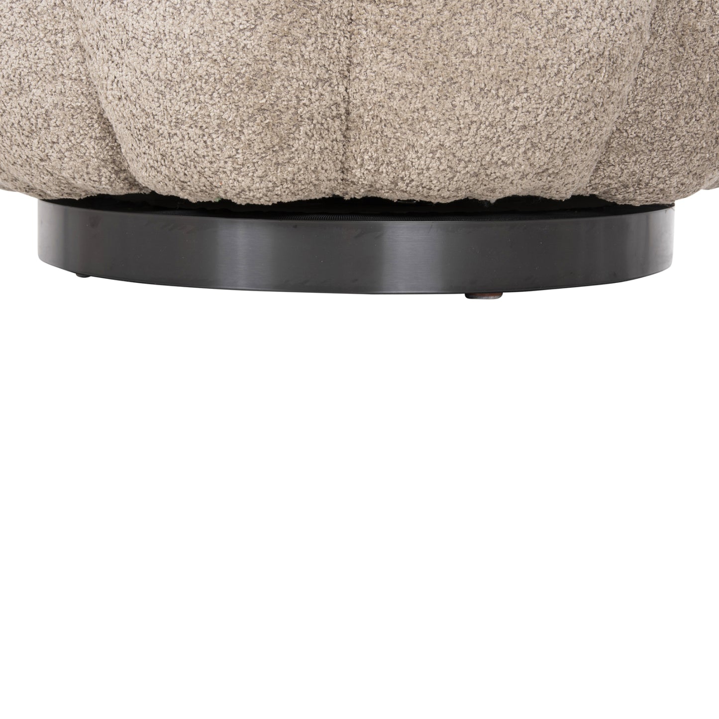 GRYMM SWIVEL ARMCHAIR BEIGE BROWN BOUCLE BLACK METAL BASE 95x92x68