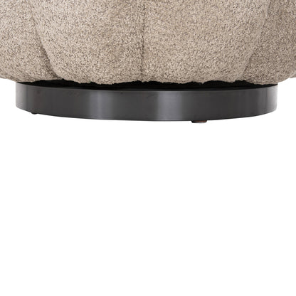 GRYMM SWIVEL ARMCHAIR BEIGE BROWN BOUCLE BLACK METAL BASE 95x92x68