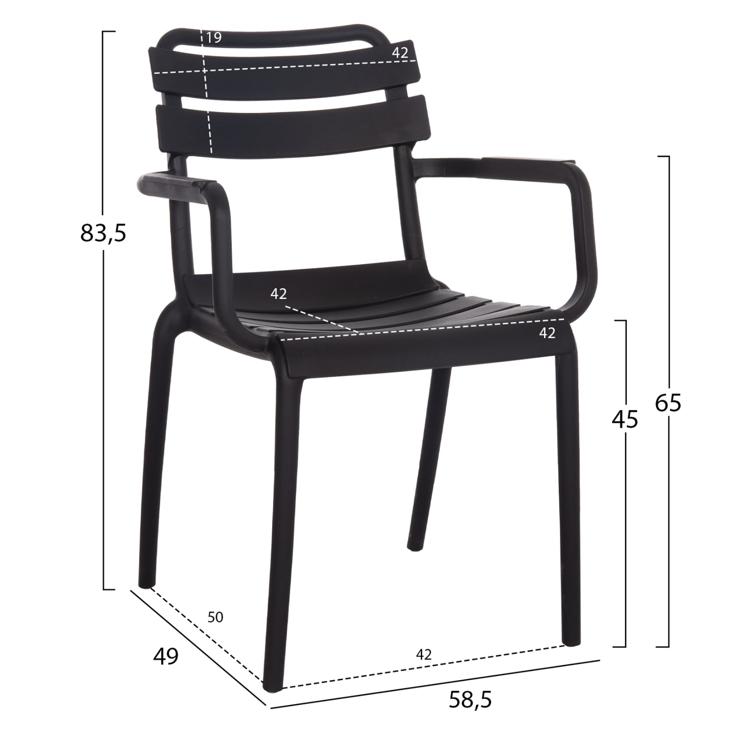 ΠΟΛΥΘΡΟΝΑ ΠΟΛΥΠΡΟΠΥΛΕΝΙΟΥ PHILLY HM6123.02 ΜΑΥΡΟ 58.5x49x83.5Υεκ.