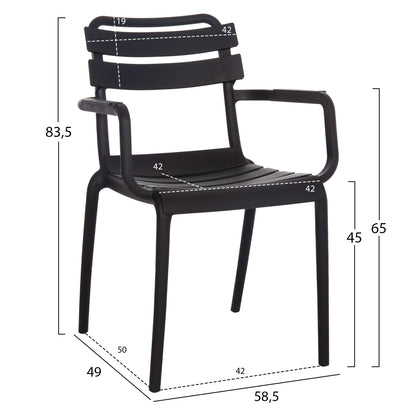 ΠΟΛΥΘΡΟΝΑ ΠΟΛΥΠΡΟΠΥΛΕΝΙΟΥ PHILLY HM6123.02 ΜΑΥΡΟ 58.5x49x83.5Υεκ.