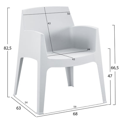 ΠΟΛΥΘΡΟΝΑ ΠΟΛΥΠΡΟΠΥΛΕΝΙΟΥ SLEEK ΛΕΥΚΗ 68x63x82,5