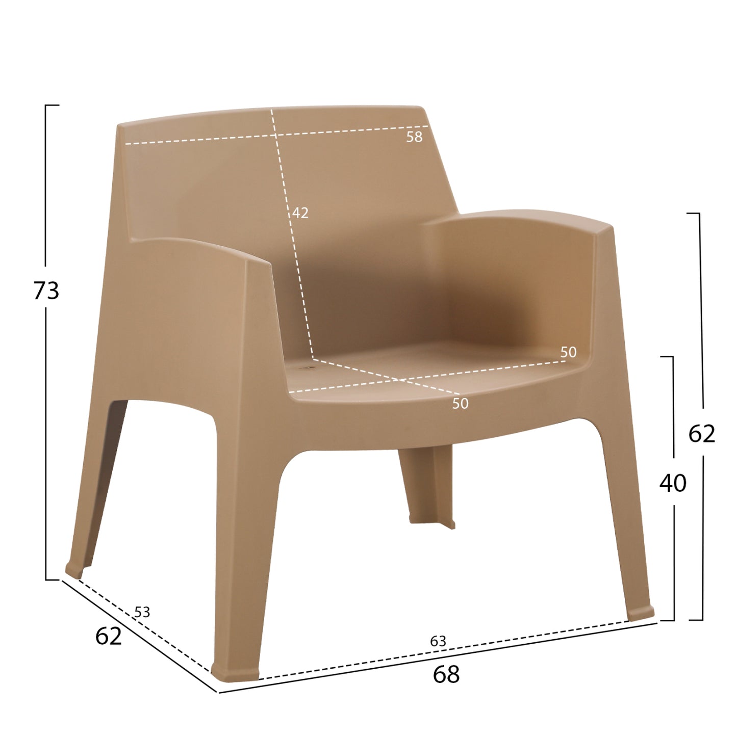ΠΟΛΥΘΡΟΝΑ ΠΟΛΥΠΡΟΠΥΛΕΝΙΟΥ LOUNGE SLEEK CAPPUCCINO 62x68x73
