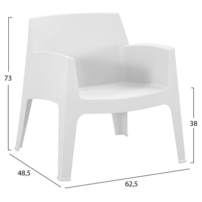 ΠΟΛΥΘΡΟΝΑ ΠΟΛΥΠΡΟΠΥΛΕΝΙΟΥ LOUNGE SLEEK ΛΕΥΚΟ 62x68x73