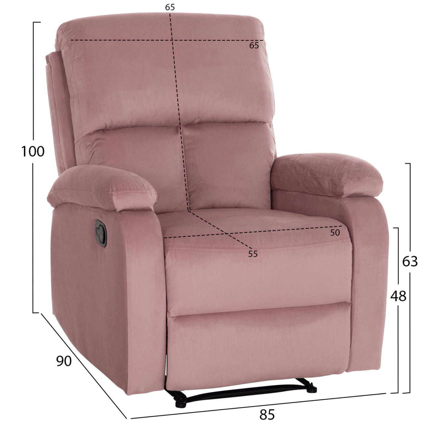 ΠΟΛΥΘΡΟΝΑ RELAX DIONI ΡΟΖ ΒΕΛΟΥΔΟ 85x90x100