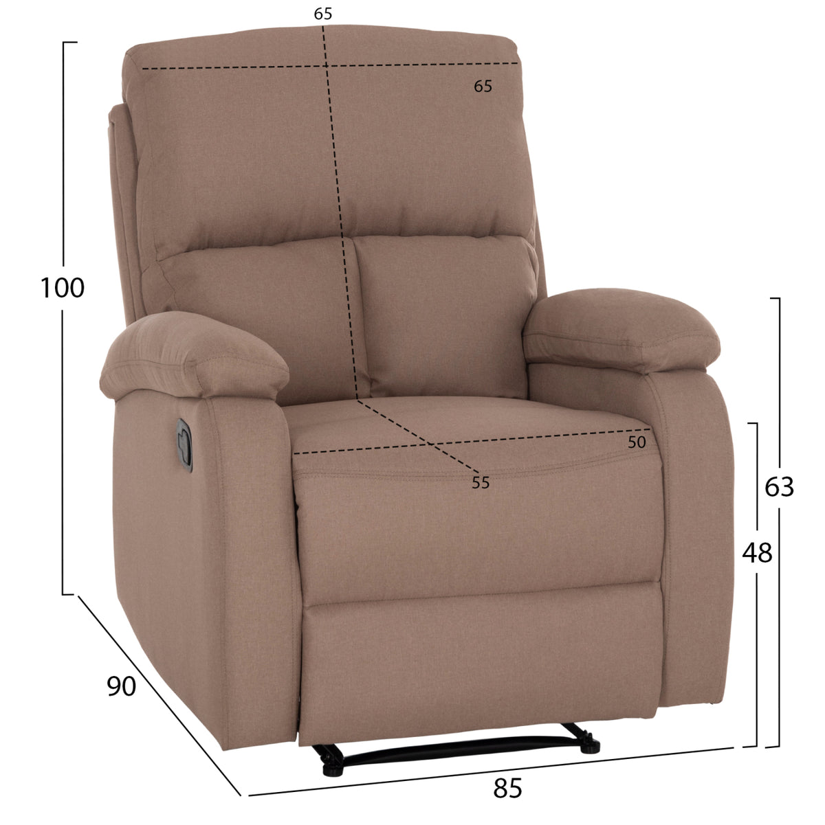 DIONI RELAX ARMCHAIR BEIGE FABRIC 85x90x100