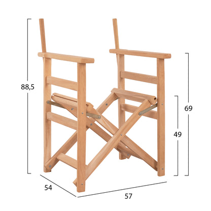 DIRECTOR'S CHAIR FRAME NATURAL IMPREGNATED LIMNOS 57x54x88.5