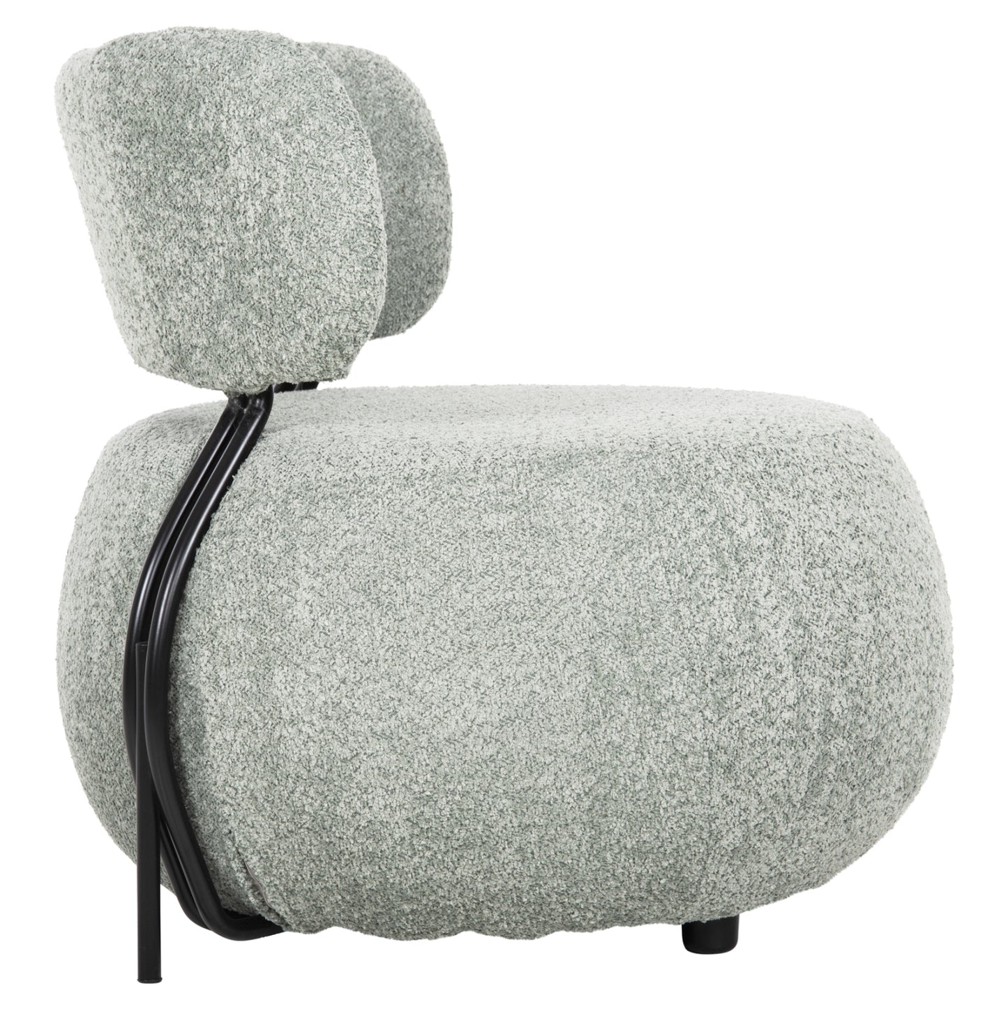 ROUND ARMCHAIR KARSEN PISTACHIO BOUCLE FABRIC 75x75x75