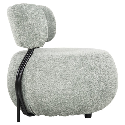 ROUND ARMCHAIR KARSEN PISTACHIO BOUCLE FABRIC 75x75x75