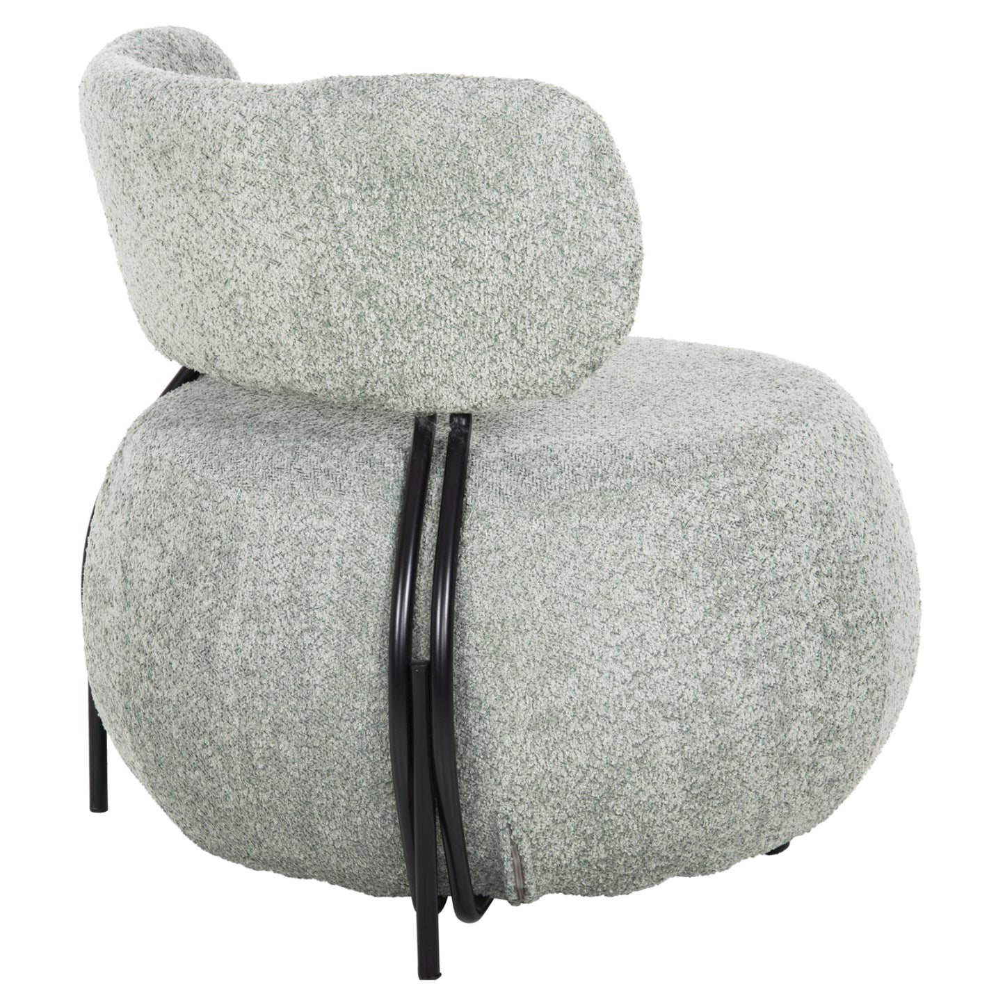 ROUND ARMCHAIR KARSEN PISTACHIO BOUCLE FABRIC 75x75x75