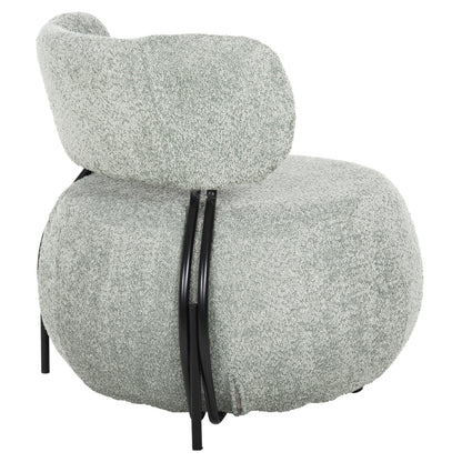 ROUND ARMCHAIR KARSEN PISTACHIO BOUCLE FABRIC 75x75x75
