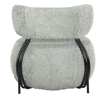 ROUND ARMCHAIR KARSEN PISTACHIO BOUCLE FABRIC 75x75x75