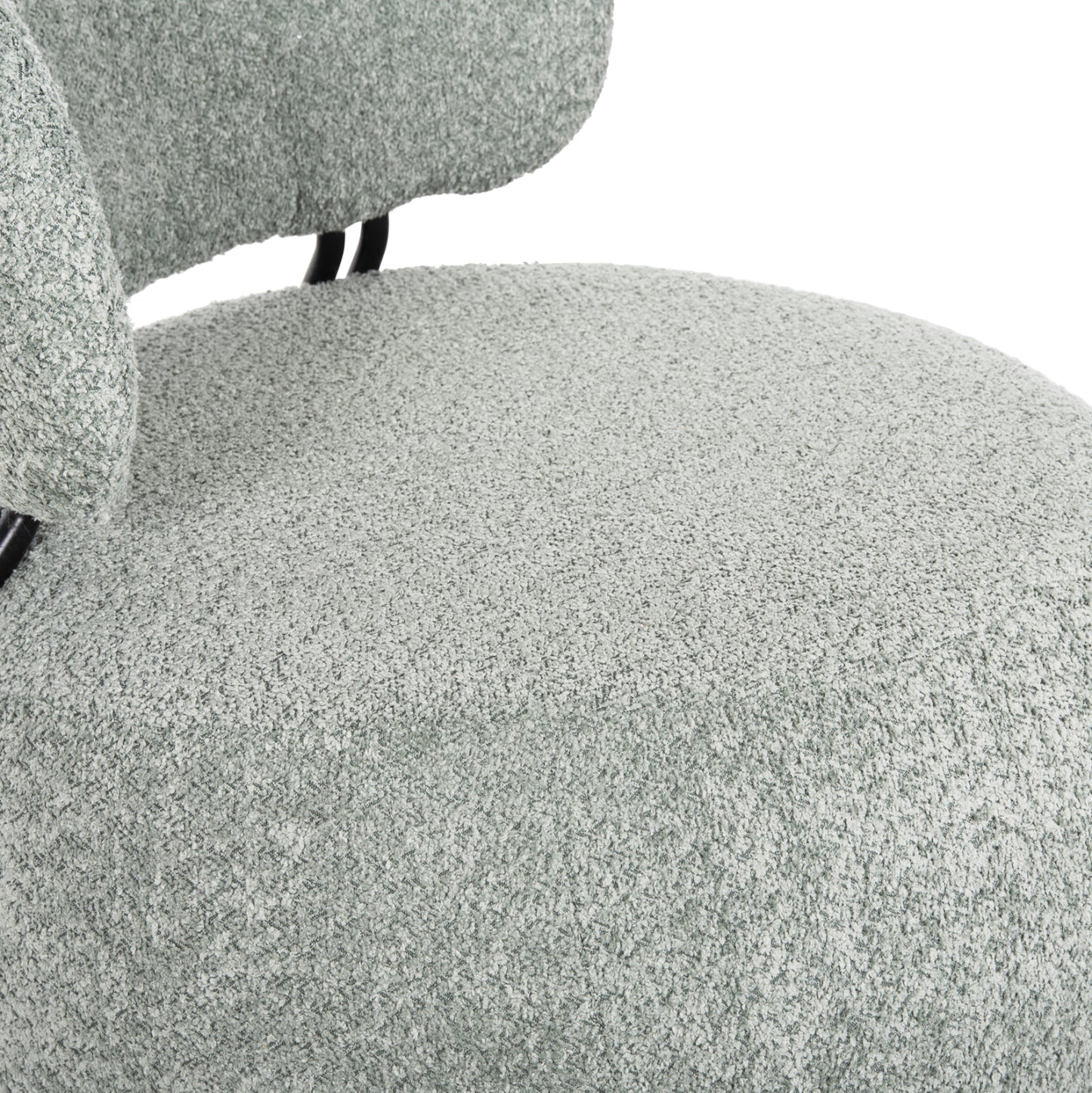 ROUND ARMCHAIR KARSEN PISTACHIO BOUCLE FABRIC 75x75x75