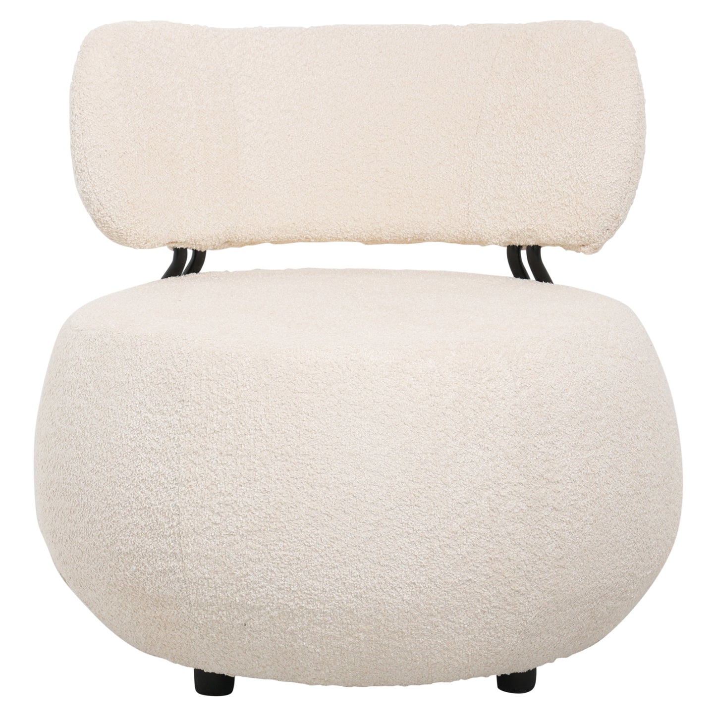 ROUND ARMCHAIR KARSEN ECRU BOUCLE FABRIC 75x75x75
