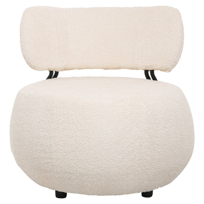 ROUND ARMCHAIR KARSEN ECRU BOUCLE FABRIC 75x75x75