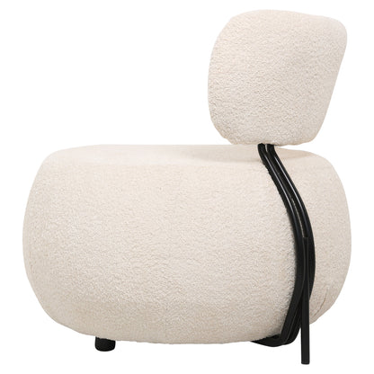 ROUND ARMCHAIR KARSEN ECRU BOUCLE FABRIC 75x75x75