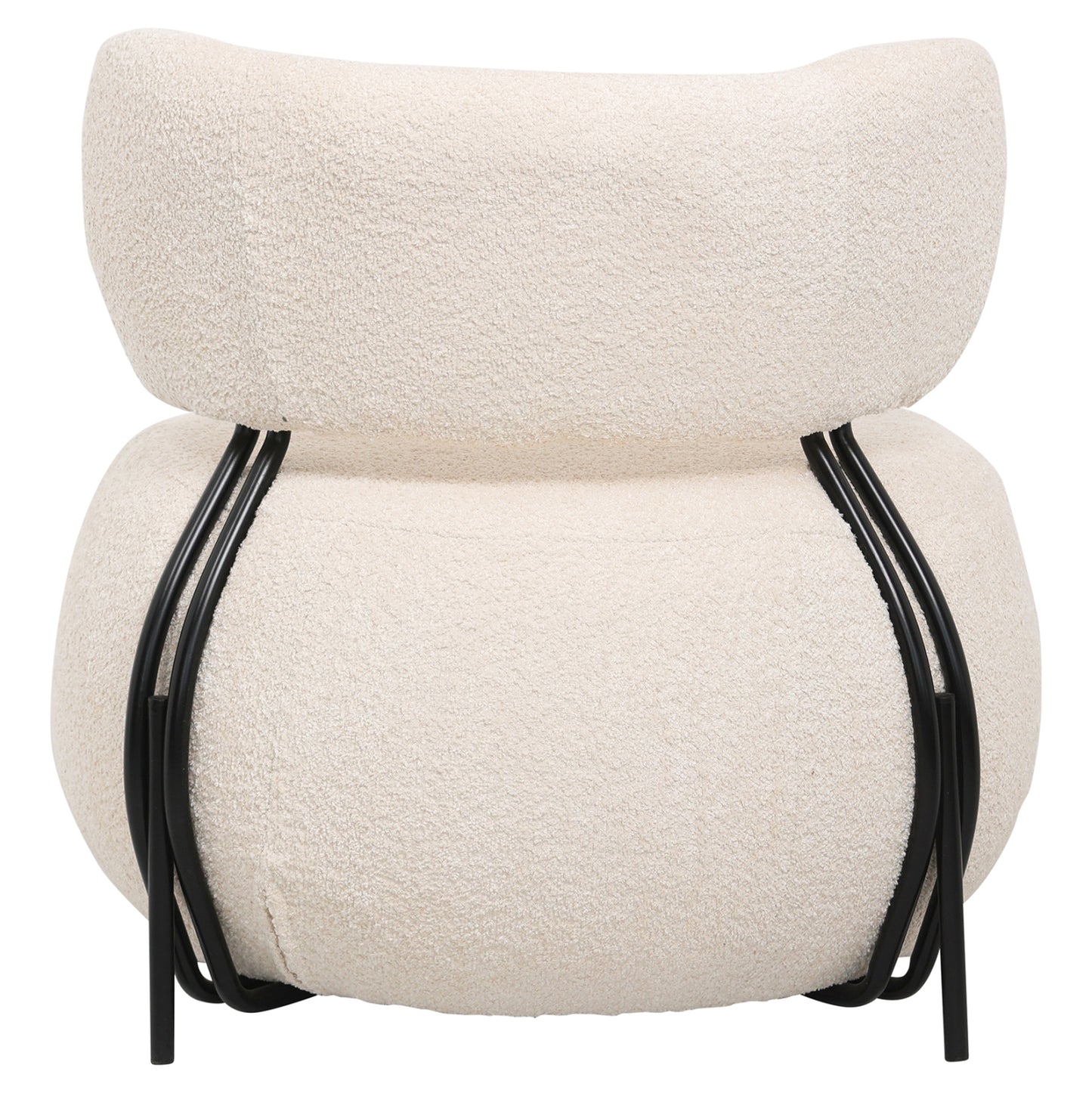 ROUND ARMCHAIR KARSEN ECRU BOUCLE FABRIC 75x75x75