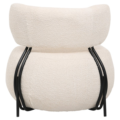 ROUND ARMCHAIR KARSEN ECRU BOUCLE FABRIC 75x75x75